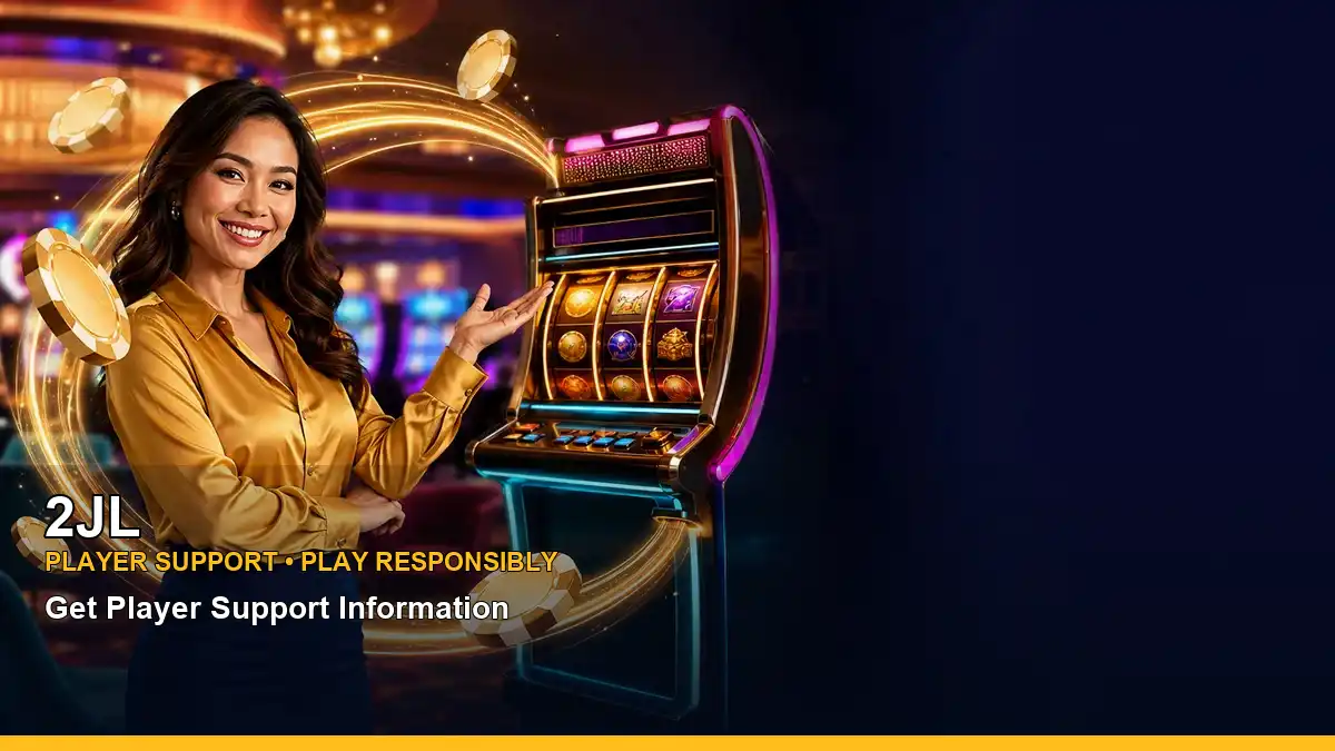 2JL casino rewards with a welcoming adult host and celebratory gaming scene